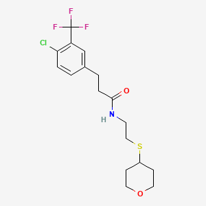 3-(4-chloro-3-(trifluoromethyl)phenyl)-N-(2-((tetrahydro-2H-pyran-4-yl)thio)ethyl)propanamide