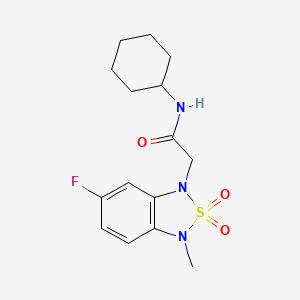 molecular formula C15H20FN3O3S B2551589 N-cyclohexyl-2-(6-fluoro-3-methyl-2,2-dioxidobenzo[c][1,2,5]thiadiazol-1(3H)-yl)acetamide CAS No. 2034398-50-8