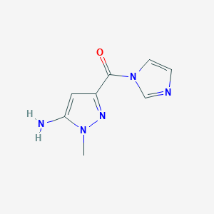 molecular formula C8H9N5O B2551597 3-(1H-imidazol-1-ylcarbonyl)-1-methyl-1H-pyrazol-5-amine CAS No. 1856102-42-5