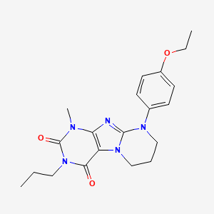 molecular formula C20H25N5O3 B2551602 9-(4-ethoxyphenyl)-1-methyl-3-propyl-7,8-dihydro-6H-purino[7,8-a]pyrimidine-2,4-dione CAS No. 842975-83-1