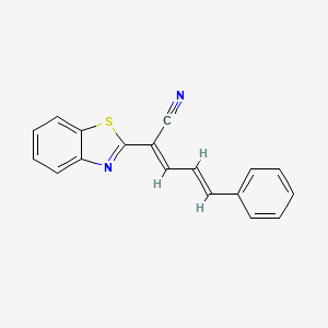 molecular formula C18H12N2S B2551603 (2E,4E)-2-(1,3-benzothiazol-2-yl)-5-phenylpenta-2,4-dienenitrile CAS No. 136773-71-2