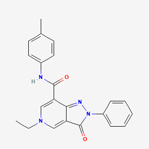 molecular formula C22H20N4O2 B2551605 5-ethyl-3-oxo-2-phenyl-N-(p-tolyl)-3,5-dihydro-2H-pyrazolo[4,3-c]pyridine-7-carboxamide CAS No. 923221-69-6