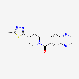 molecular formula C17H17N5OS B2551606 (4-(5-Methyl-1,3,4-thiadiazol-2-yl)piperidin-1-yl)(quinoxalin-6-yl)methanone CAS No. 1396881-54-1