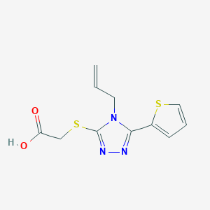 molecular formula C11H11N3O2S2 B255161 2-((4-allyl-5-(thiophen-2-yl)-4H-1,2,4-triazol-3-yl)thio)acetic acid 