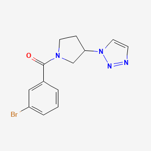 molecular formula C13H13BrN4O B2551610 (3-(1H-1,2,3-三唑-1-基)吡咯烷-1-基)(3-溴苯基)甲酮 CAS No. 1788557-97-0