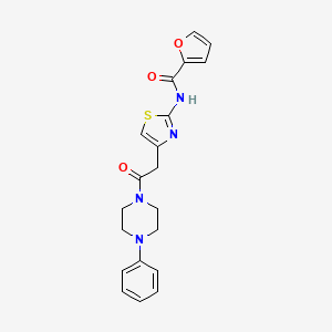 molecular formula C20H20N4O3S B2551614 N-(4-(2-oxo-2-(4-phenylpiperazin-1-yl)ethyl)thiazol-2-yl)furan-2-carboxamide CAS No. 923228-06-2