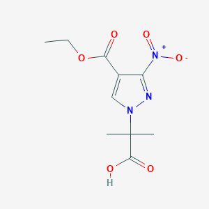 molecular formula C10H13N3O6 B2551619 2-[4-(ethoxycarbonyl)-3-nitro-1H-pyrazol-1-yl]-2-methylpropanoic acid CAS No. 1856024-84-4