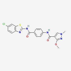 N-(4-((6-chlorobenzo[d]thiazol-2-yl)carbamoyl)phenyl)-3-methoxy-1-methyl-1H-pyrazole-4-carboxamide