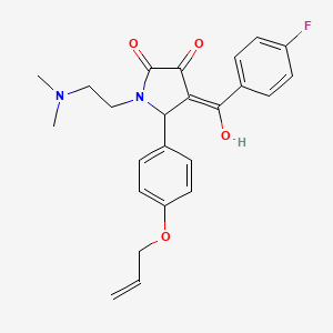 molecular formula C24H25FN2O4 B2551623 5-(4-(allyloxy)phenyl)-1-(2-(dimethylamino)ethyl)-4-(4-fluorobenzoyl)-3-hydroxy-1H-pyrrol-2(5H)-one CAS No. 636989-19-0