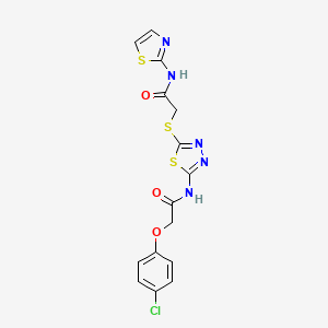 2-(4-chlorophenoxy)-N-(5-((2-oxo-2-(thiazol-2-ylamino)ethyl)thio)-1,3,4-thiadiazol-2-yl)acetamide
