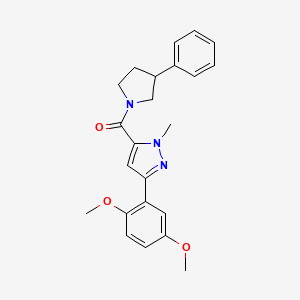 (3-(2,5-dimethoxyphenyl)-1-methyl-1H-pyrazol-5-yl)(3-phenylpyrrolidin-1-yl)methanone