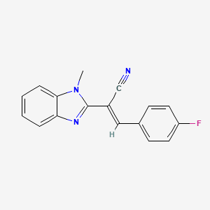 molecular formula C17H12FN3 B2551637 (E)-3-(4-fluorophenyl)-2-(1-methyl-1H-benzo[d]imidazol-2-yl)acrylonitrile CAS No. 307533-94-4