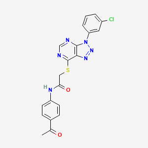 N-(4-acetylphenyl)-2-((3-(3-chlorophenyl)-3H-[1,2,3]triazolo[4,5-d]pyrimidin-7-yl)thio)acetamide