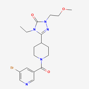 B2551641 3-(1-(5-bromonicotinoyl)piperidin-4-yl)-4-ethyl-1-(2-methoxyethyl)-1H-1,2,4-triazol-5(4H)-one CAS No. 1797286-96-4