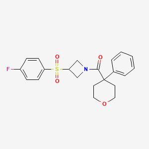 (3-((4-fluorophenyl)sulfonyl)azetidin-1-yl)(4-phenyltetrahydro-2H-pyran-4-yl)methanone