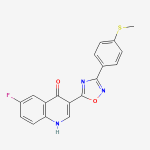 molecular formula C18H12FN3O2S B2551646 6-fluoro-3-(3-(4-(methylthio)phenyl)-1,2,4-oxadiazol-5-yl)quinolin-4(1H)-one CAS No. 1081124-45-9