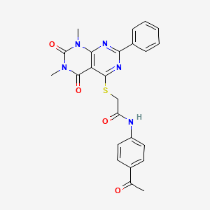 N-(4-acetylphenyl)-2-((6,8-dimethyl-5,7-dioxo-2-phenyl-5,6,7,8-tetrahydropyrimido[4,5-d]pyrimidin-4-yl)thio)acetamide