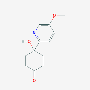 molecular formula C12H15NO3 B2551659 4-Hydroxy-4-(5-methoxy-2-pyridyl)cyclohexanone CAS No. 1228652-20-7