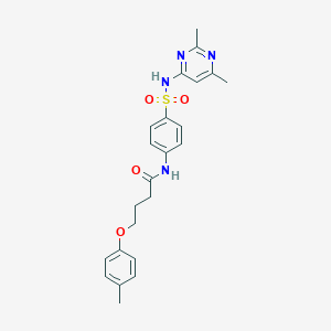 molecular formula C23H26N4O4S B255166 N-(4-{[(2,6-dimethylpyrimidin-4-yl)amino]sulfonyl}phenyl)-4-(4-methylphenoxy)butanamide 