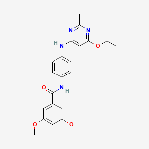 molecular formula C23H26N4O4 B2551667 N-(4-((6-isopropoxy-2-methylpyrimidin-4-yl)amino)phenyl)-3,5-dimethoxybenzamide CAS No. 1021059-77-7