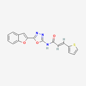 molecular formula C17H11N3O3S B2551668 (E)-N-(5-(benzofuran-2-yl)-1,3,4-oxadiazol-2-yl)-3-(thiophen-2-yl)acrylamide CAS No. 941905-66-4