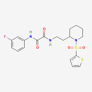 N1-(3-fluorophenyl)-N2-(2-(1-(thiophen-2-ylsulfonyl)piperidin-2-yl)ethyl)oxalamide