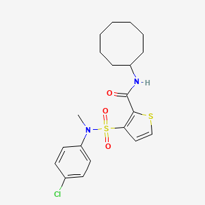 molecular formula C20H25ClN2O3S2 B2551677 3-[(4-chlorophenyl)(methyl)sulfamoyl]-N-cyclooctylthiophene-2-carboxamide CAS No. 1251675-91-8