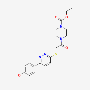 molecular formula C20H24N4O4S B2551679 Ethyl 4-(2-((6-(4-methoxyphenyl)pyridazin-3-yl)thio)acetyl)piperazine-1-carboxylate CAS No. 893996-01-5