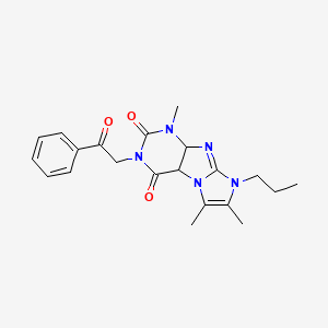 molecular formula C21H23N5O3 B2551682 1,6,7-trimethyl-3-(2-oxo-2-phenylethyl)-8-propyl-1H,2H,3H,4H,8H-imidazo[1,2-g]purine-2,4-dione CAS No. 878721-16-5
