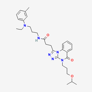 N-{3-[ethyl(3-methylphenyl)amino]propyl}-3-{5-oxo-4-[3-(propan-2-yloxy)propyl]-4H,5H-[1,2,4]triazolo[4,3-a]quinazolin-1-yl}propanamide