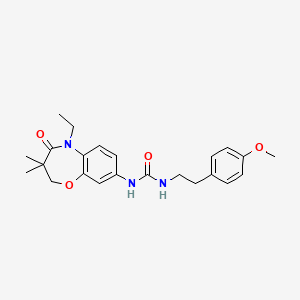 molecular formula C23H29N3O4 B2551709 1-(5-Ethyl-3,3-dimethyl-4-oxo-2,3,4,5-tetrahydrobenzo[b][1,4]oxazepin-8-yl)-3-(4-methoxyphenethyl)urea CAS No. 1170911-57-5