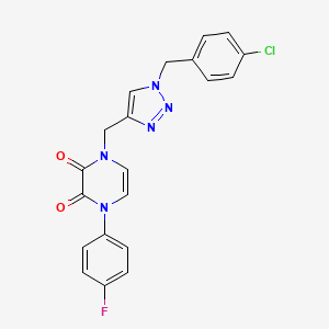 1-[[1-[(4-Chlorophenyl)methyl]triazol-4-yl]methyl]-4-(4-fluorophenyl)pyrazine-2,3-dione