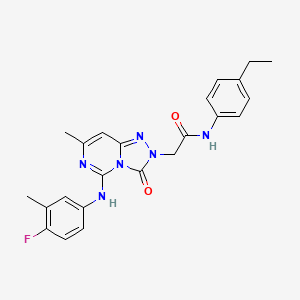 N~1~-(4-ethylphenyl)-2-[5-(4-fluoro-3-methylanilino)-7-methyl-3-oxo[1,2,4]triazolo[4,3-c]pyrimidin-2(3H)-yl]acetamide