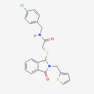 N-(4-chlorobenzyl)-2-{[3-oxo-2-(2-thienylmethyl)-2,3-dihydro-1H-isoindol-1-yl]sulfanyl}acetamide