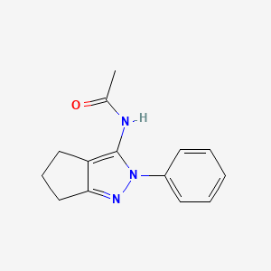 molecular formula C14H15N3O B2551744 N-(2-phenyl-2,4,5,6-tetrahydrocyclopenta[c]pyrazol-3-yl)acetamide CAS No. 1090582-95-8