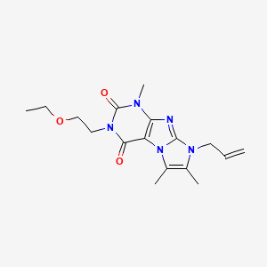 molecular formula C17H23N5O3 B2551746 2-(2-乙氧基乙基)-4,7,8-三甲基-6-丙-2-烯基嘌呤[7,8-a]咪唑-1,3-二酮 CAS No. 878411-64-4