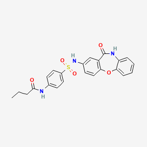 molecular formula C23H21N3O5S B2551747 N-(4-(N-(11-oxo-10,11-dihydrodibenzo[b,f][1,4]oxazepin-2-yl)sulfamoyl)phenyl)butyramide CAS No. 922137-70-0