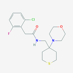 molecular formula C18H24ClFN2O2S B2551753 2-(2-Chloro-6-fluorophenyl)-N-[(4-morpholin-4-ylthian-4-yl)methyl]acetamide CAS No. 2380174-23-0
