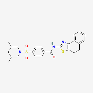 molecular formula C25H27N3O3S2 B2551754 N-(4,5-dihydronaphtho[1,2-d]thiazol-2-yl)-4-((3,5-dimethylpiperidin-1-yl)sulfonyl)benzamide CAS No. 361167-33-1