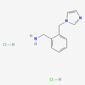 [2-(1H-imidazol-1-ylmethyl)phenyl]methanamine dihydrochloride