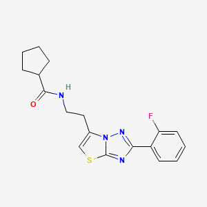 N-(2-(2-(2-fluorophenyl)thiazolo[3,2-b][1,2,4]triazol-6-yl)ethyl)cyclopentanecarboxamide