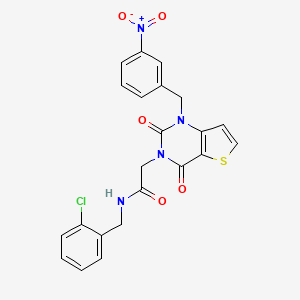 molecular formula C22H17ClN4O5S B2551763 N-(2-chlorobenzyl)-2-(1-(3-nitrobenzyl)-2,4-dioxo-1,2-dihydrothieno[3,2-d]pyrimidin-3(4H)-yl)acetamide CAS No. 912887-89-9