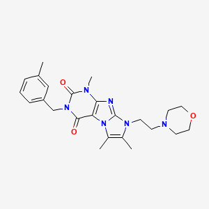 molecular formula C24H30N6O3 B2551766 1,6,7-三甲基-3-(3-甲基苄基)-8-(2-吗啉乙基)-1H-咪唑并[2,1-f]嘌呤-2,4(3H,8H)-二酮 CAS No. 927542-90-3