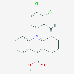 molecular formula C21H15Cl2NO2 B2551767 4-[(2,3-Dichlorophenyl)methylidene]-1,2,3,4-tetrahydroacridine-9-carboxylic acid CAS No. 379728-20-8