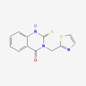 molecular formula C12H9N3OS2 B2551769 2-硫代亚甲基-3-(1,3-噻唑-2-基甲基)-1H-喹唑啉-4-酮 CAS No. 1274013-03-4