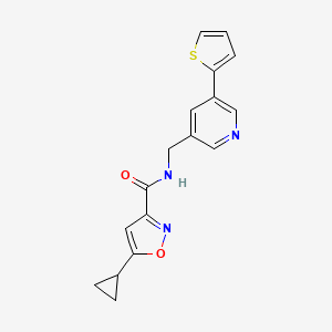 5-cyclopropyl-N-((5-(thiophen-2-yl)pyridin-3-yl)methyl)isoxazole-3-carboxamide
