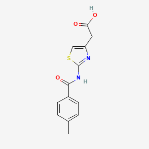 molecular formula C13H12N2O3S B2551776 {2-[(4-Methylbenzoyl)amino]-1,3-thiazol-4-YL}acetic acid CAS No. 926234-69-7
