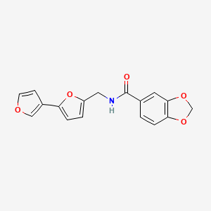 molecular formula C17H13NO5 B2551787 N-([2,3'-bifuran]-5-ylmethyl)benzo[d][1,3]dioxole-5-carboxamide CAS No. 2034488-02-1