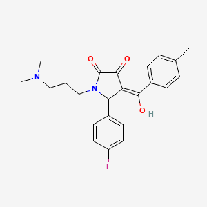 molecular formula C23H25FN2O3 B2551789 1-(3-(dimethylamino)propyl)-5-(4-fluorophenyl)-3-hydroxy-4-(4-methylbenzoyl)-1H-pyrrol-2(5H)-one CAS No. 380588-71-6