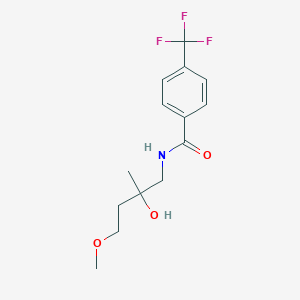 molecular formula C14H18F3NO3 B2551790 N-(2-Hydroxy-4-methoxy-2-methylbutyl)-4-(trifluoromethyl)benzamide CAS No. 1919308-35-2